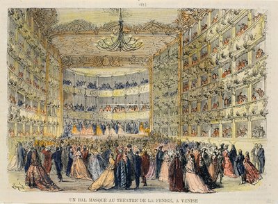 Ein Maskenball im Fenice-Theater, Venedig, 19. Jahrhundert von Unbekannt Unbekannt